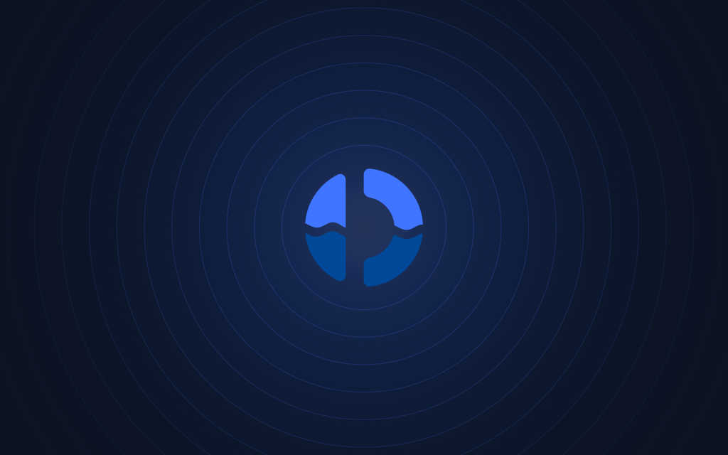 Kripto para ve blockchain teknolojisi simgeleyen mavi renkli dönen küre.