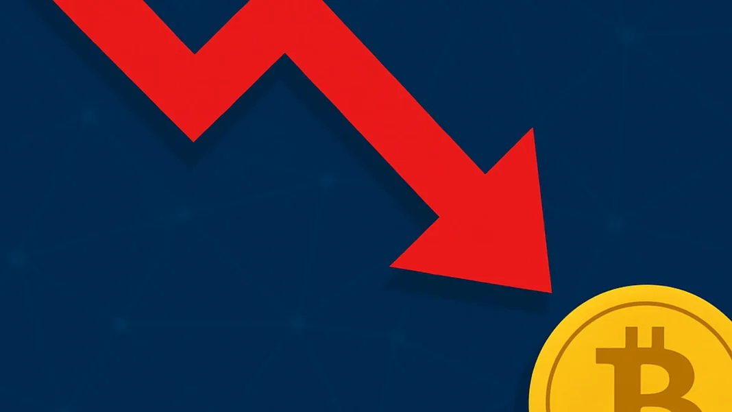 Düşen kripto para grafiği ve Bitcoin simgesi ile finansal piyasalarda değer kaybı teması. Kripto hayatı ve kripto para piyasası ile ilgili anlatım ve analiz için uygun görsel.